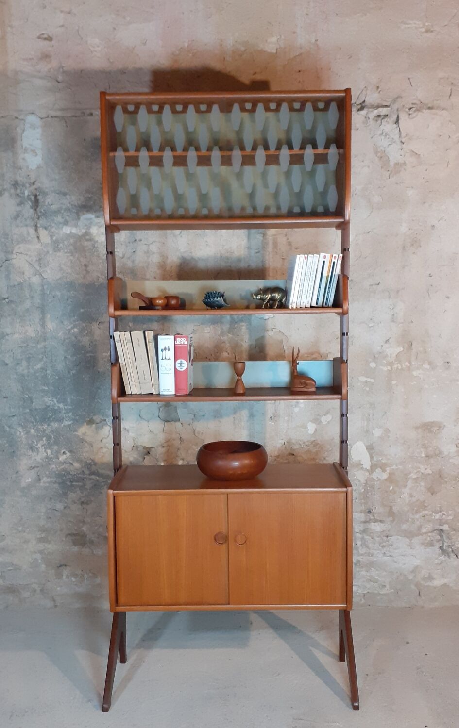 Ergo teak shelving unit, Scandinavian vintage 1960s
