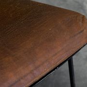 Modernist Dutch lounge chair in enamelled steel and leather from the 1950s.