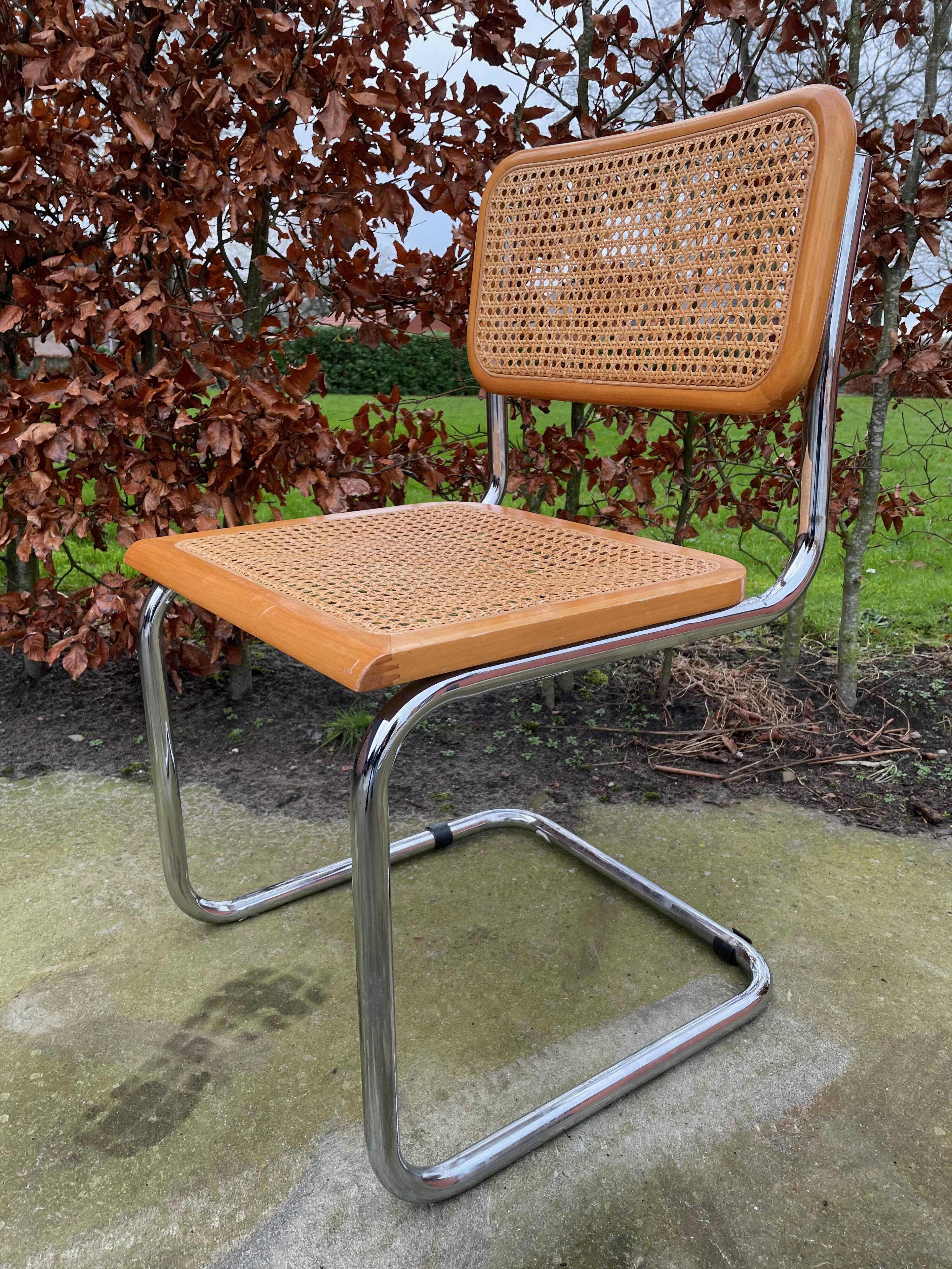 Lot of 4 Chairs Model Cesca designed by Marcel Breuer