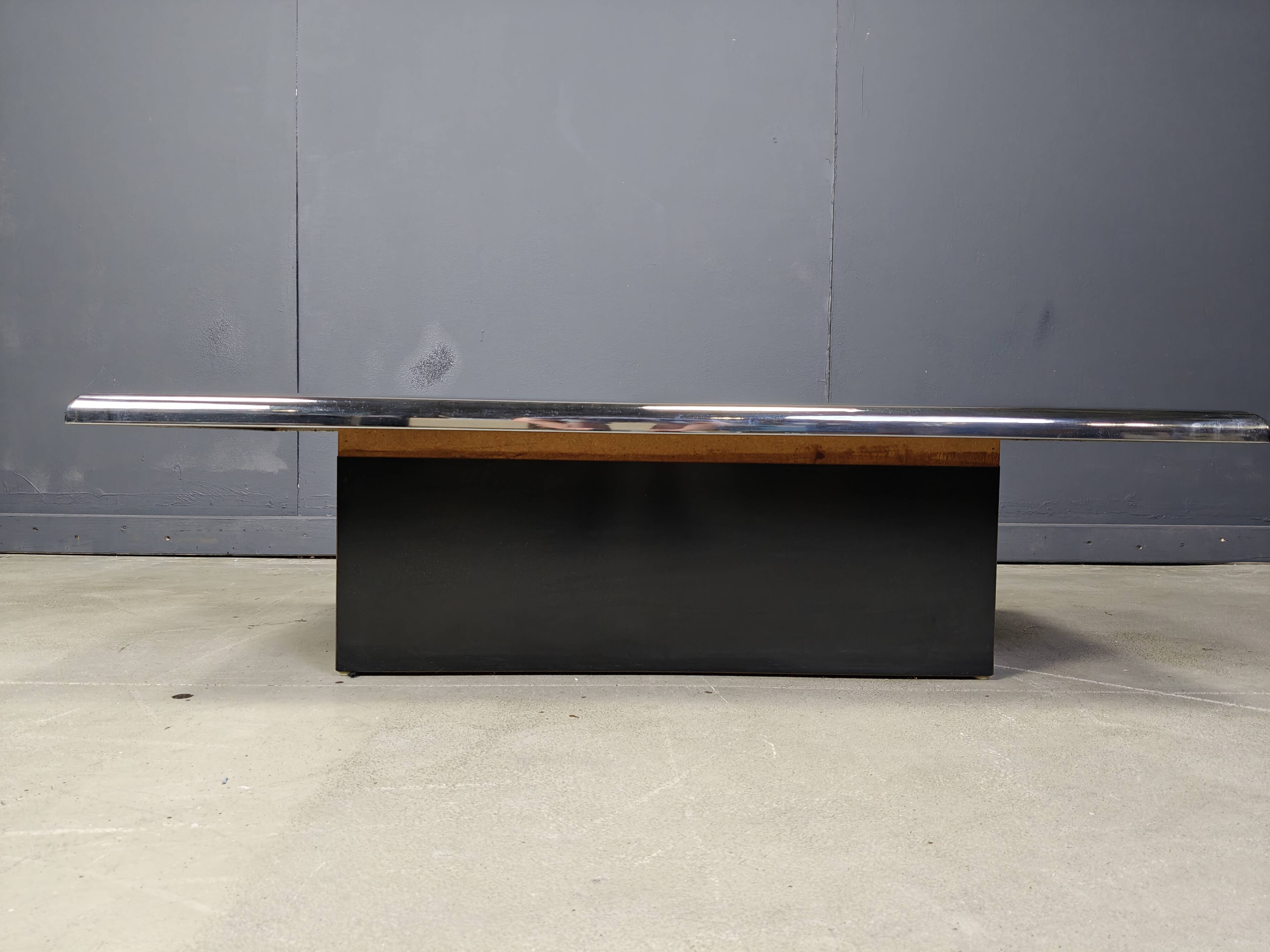 Vintage chromed coffee table, 1970s