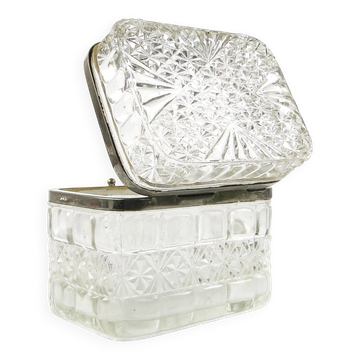 Art Deco bonbonniere, pressed glass, HSG Ząbkowice, Poland, 1930s