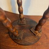 Round wooden tripod stool