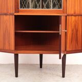 Danish rosewood corner display cabinet, 1960s