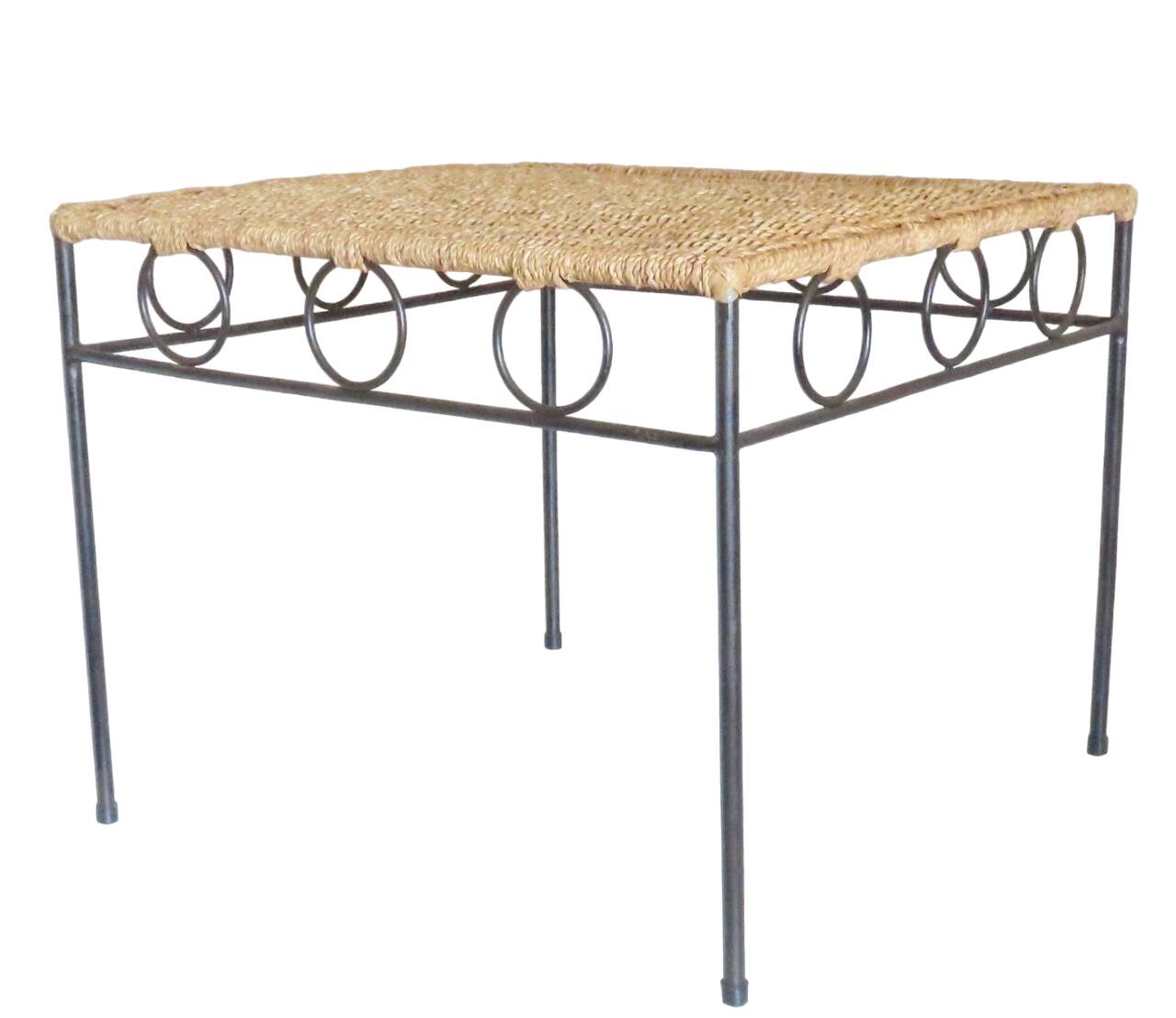 Metal coffee table and rope end table