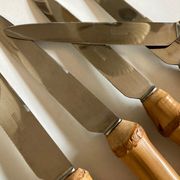 Set de 6 couteaux de table 1960 riviera manche bambou