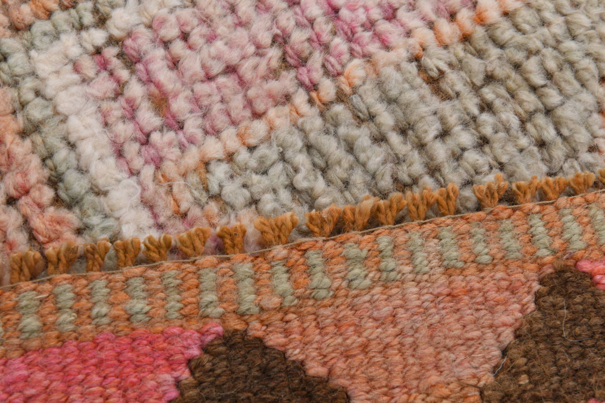 3x10 Orange Brown Handmade Wool Vintage Runner Rug, 103x323Cm SK 18245