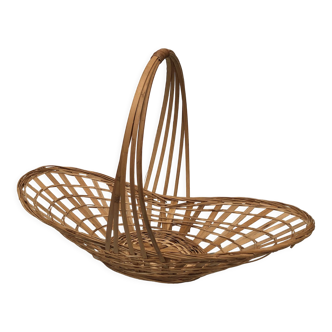 Braided bamboo basket from the 60s-70s, vintage.