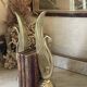 Pair of brass bookends, sculptural swans in Art Nouveau style.