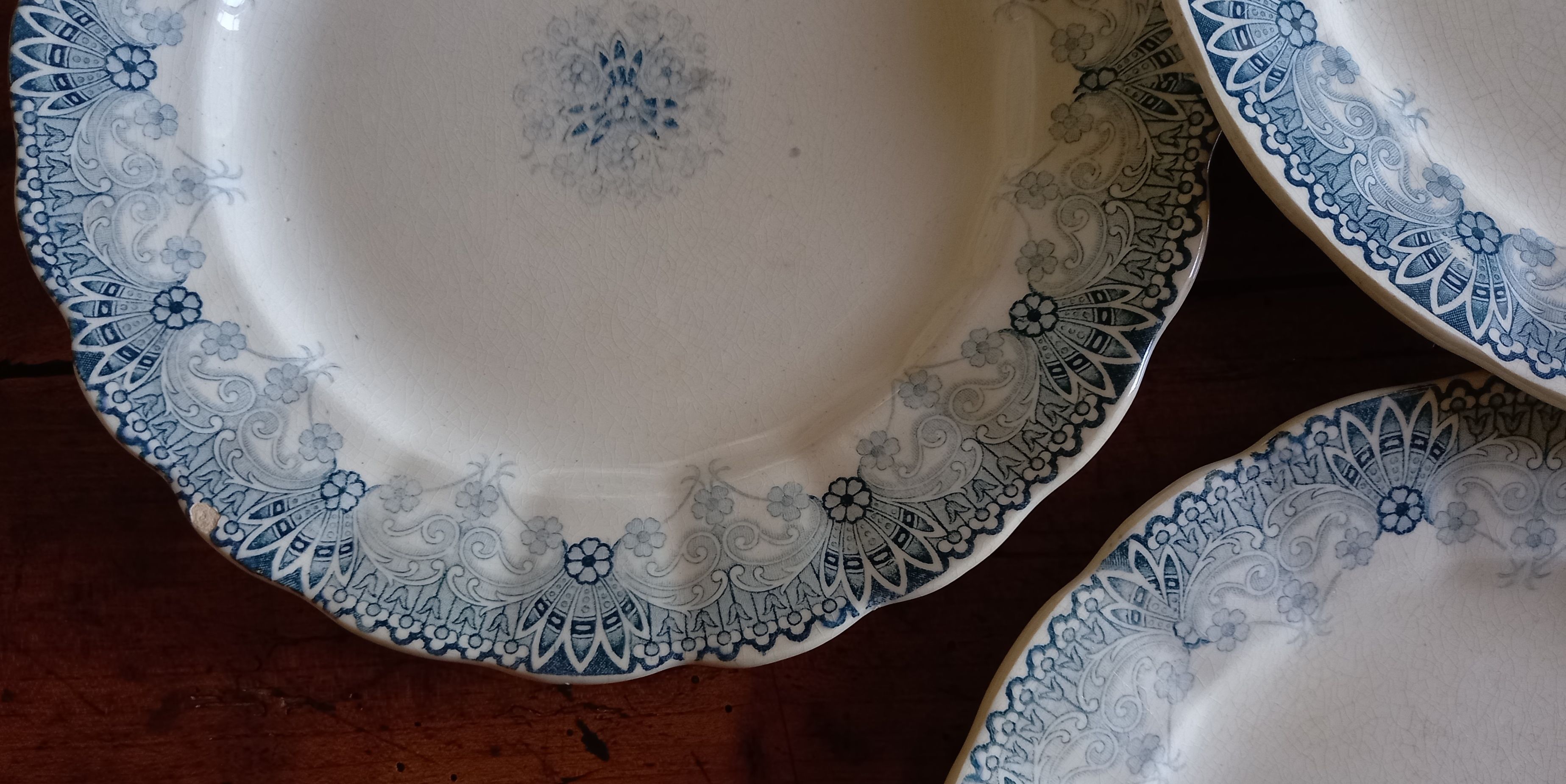 Set of 6 plates iron earth H Boulenger Choisy-le-Roi