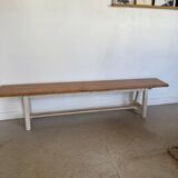 Vintage solid wood farmhouse bench