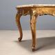 Small antique baroque-style table in carved fir and marble from the 19th century.
