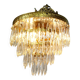 3-light bronze crystal ceiling light