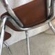 4 chairs in brown skaï and metal vintage year 60