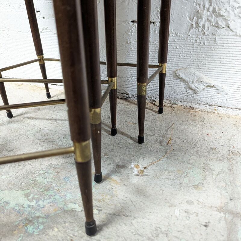 Trio of nesting tables in the shape of a kidney