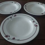 Salins E.Charbonnier half-soup plates, Athos decor, series of three years