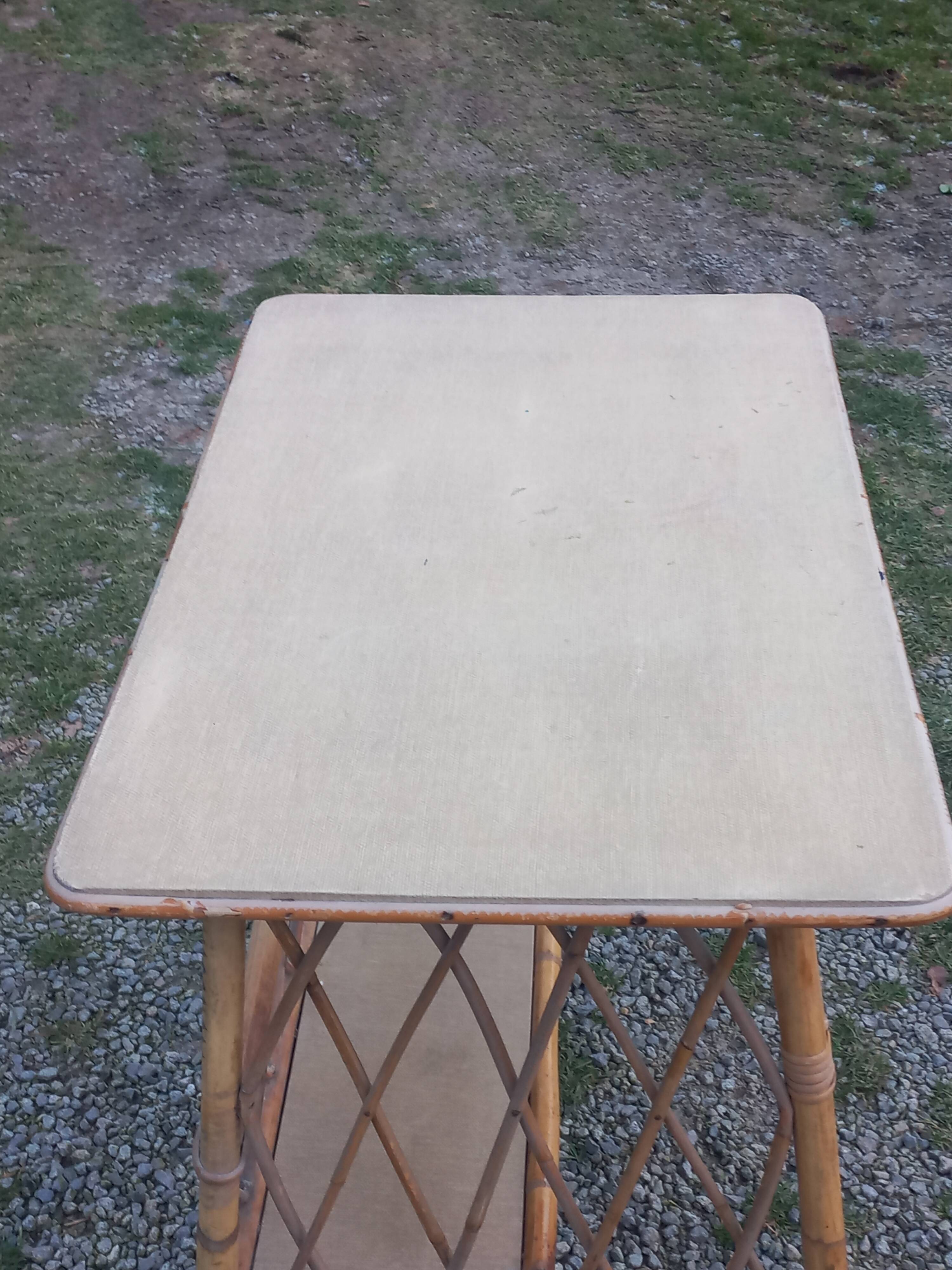 1950s rattan console table