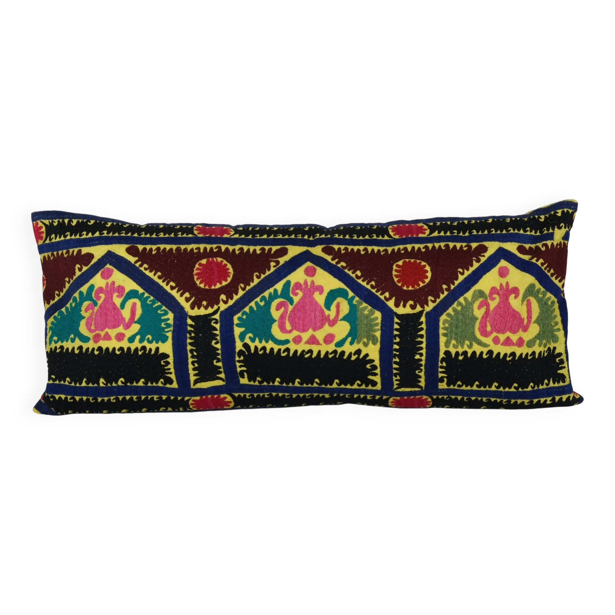 Vintage embroidered cushion cover 43x102 cm