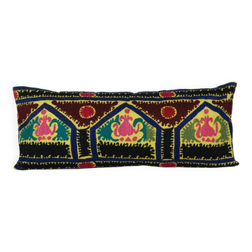 Housse de coussin brodée vintage 43x102 cm