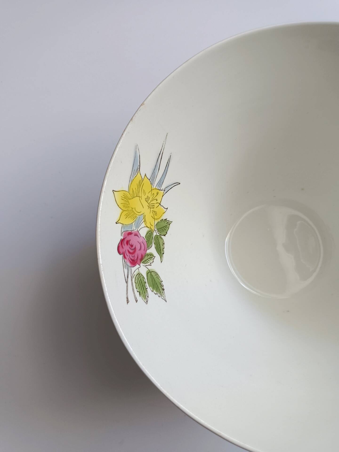 Saladier Ceranord Saint Amand vintage fleurs