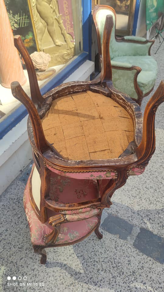 Pair of Louis XV style cabriolet armchairs