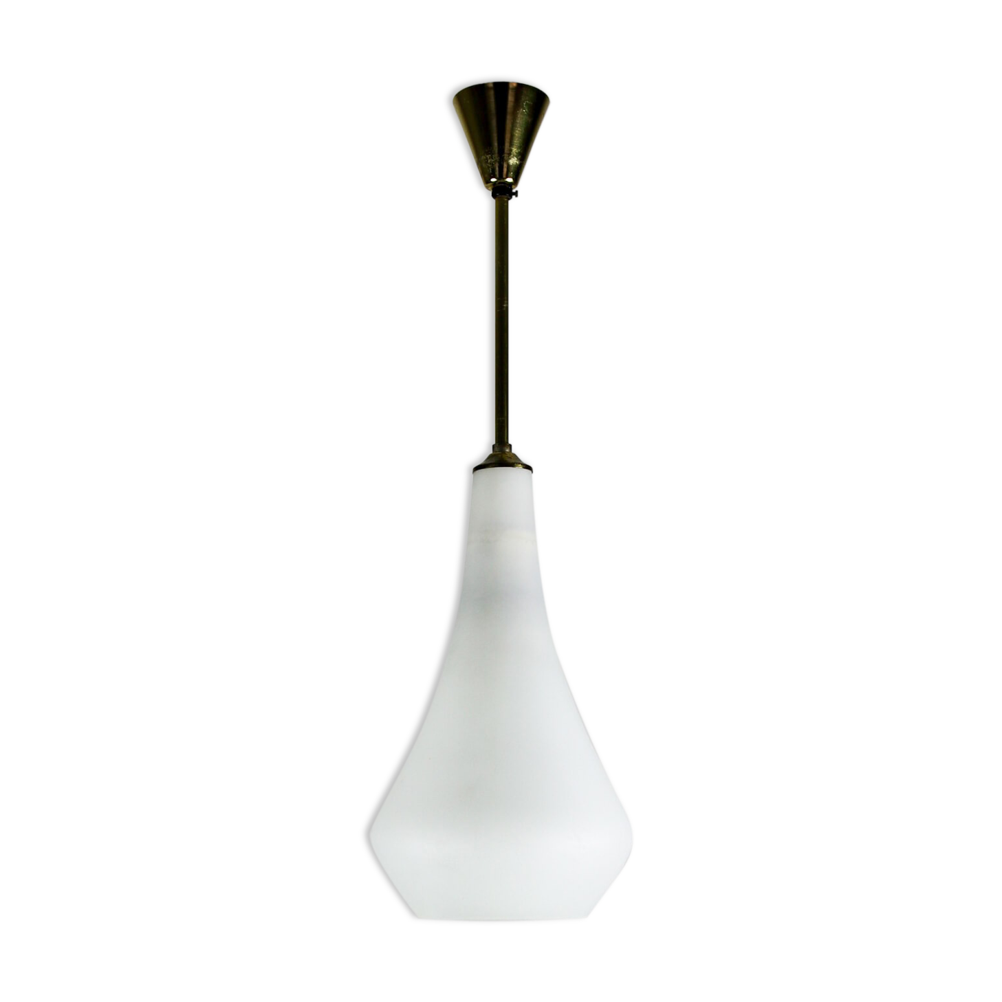 Vintage opaline milk glass pendant lamp