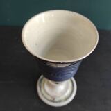 Set of 2 large ceramic glasses in blue and silver