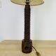 Brutalist folk art lamp 73 cm, turned wood