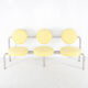 Chrome and fabric bench