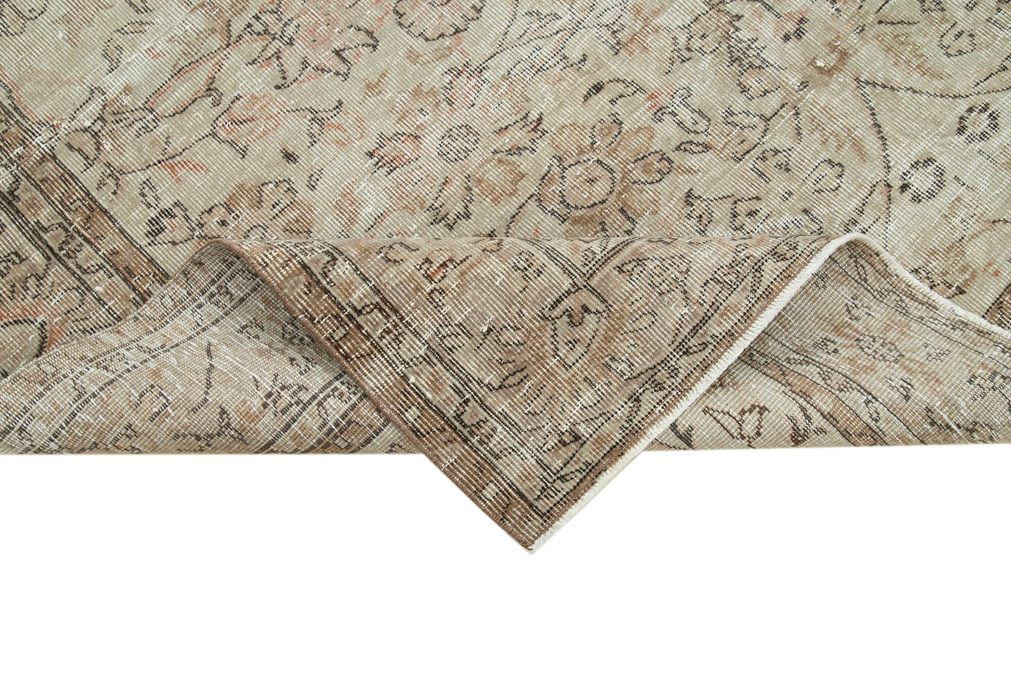 Hand-Knotted Rustic Turkish Beige Rug 196 cm x 267 cm - 36644