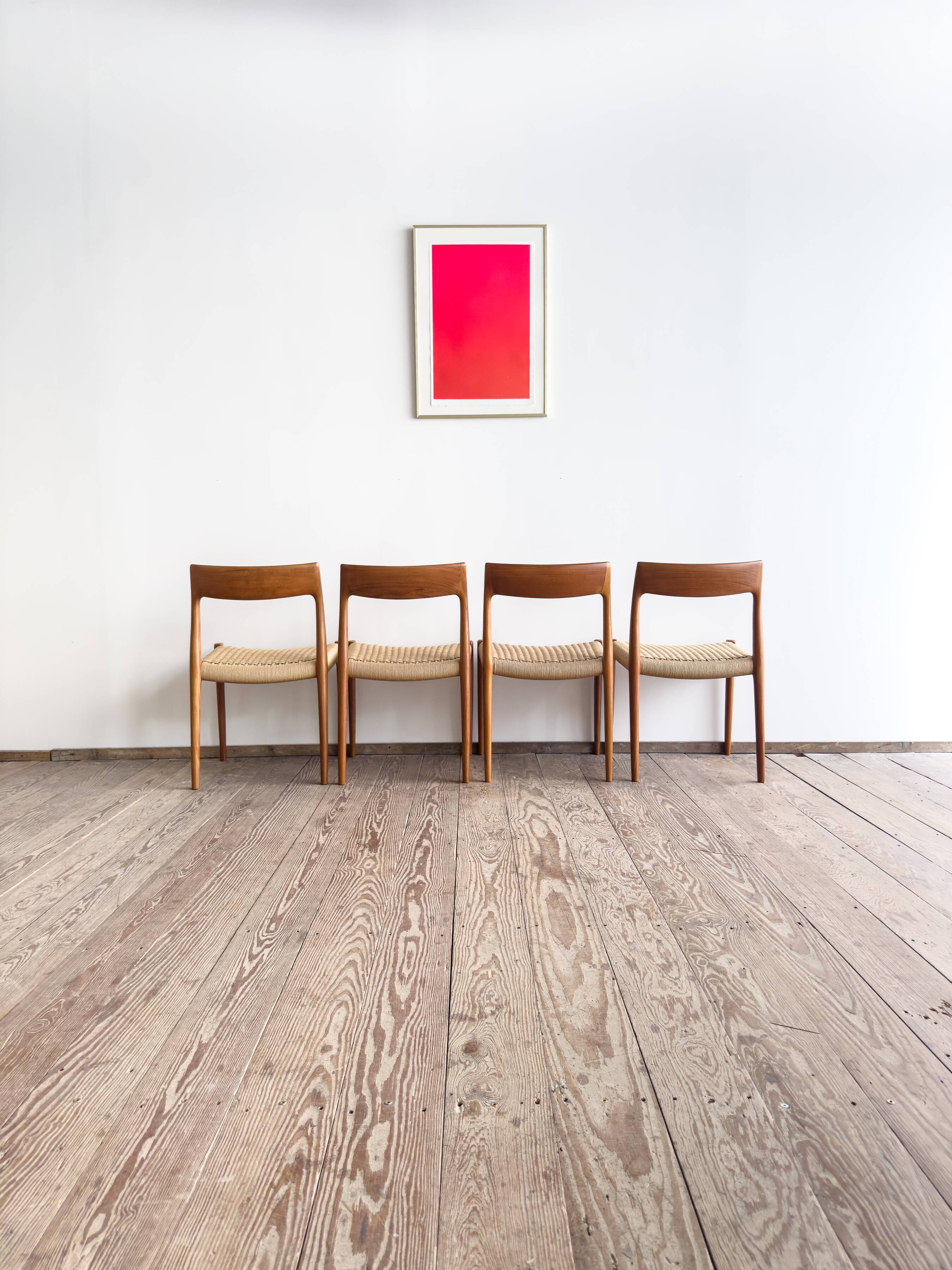 Chaises danoises en teck Mid-Century par Niels O. Møller # 77, set de 4