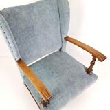 Fauteuil brocante bleu