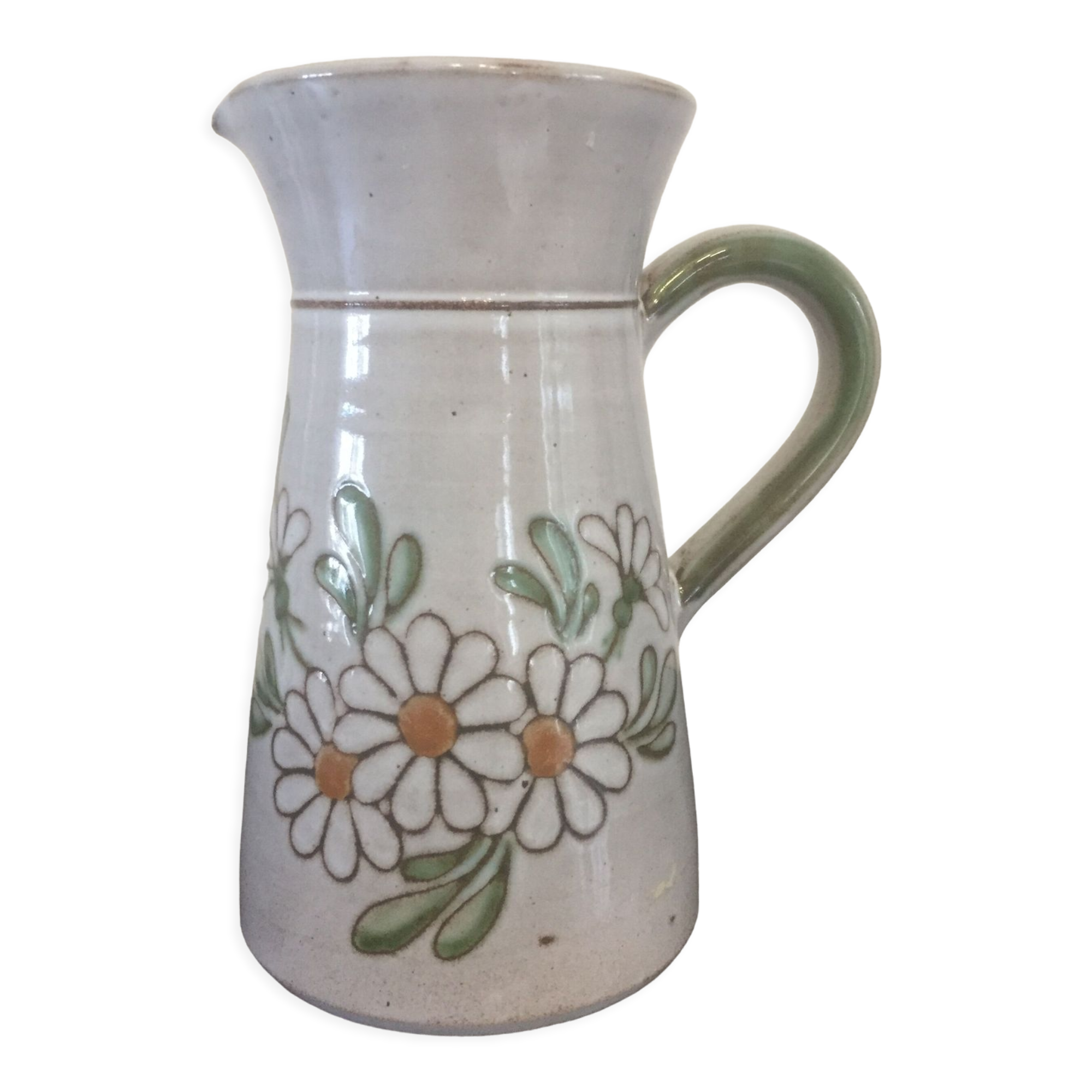 pitcher - VALLAURIS " NATOLI " - ceramics - daisies - vintage -