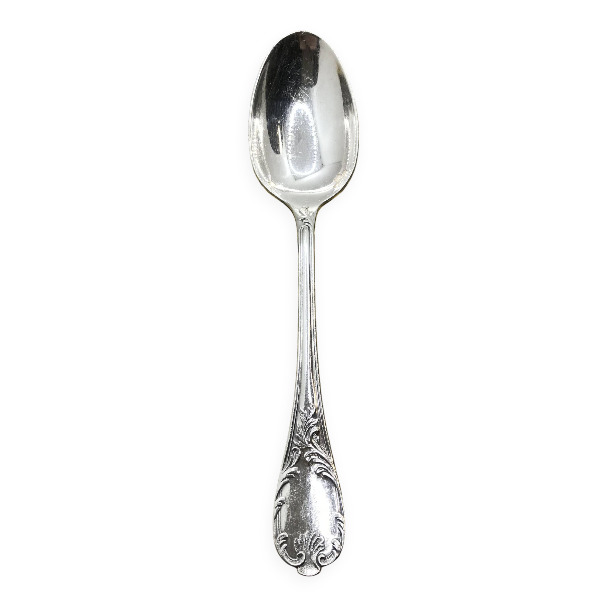 Silver-plated dessert spoon from Christofle, Marly model