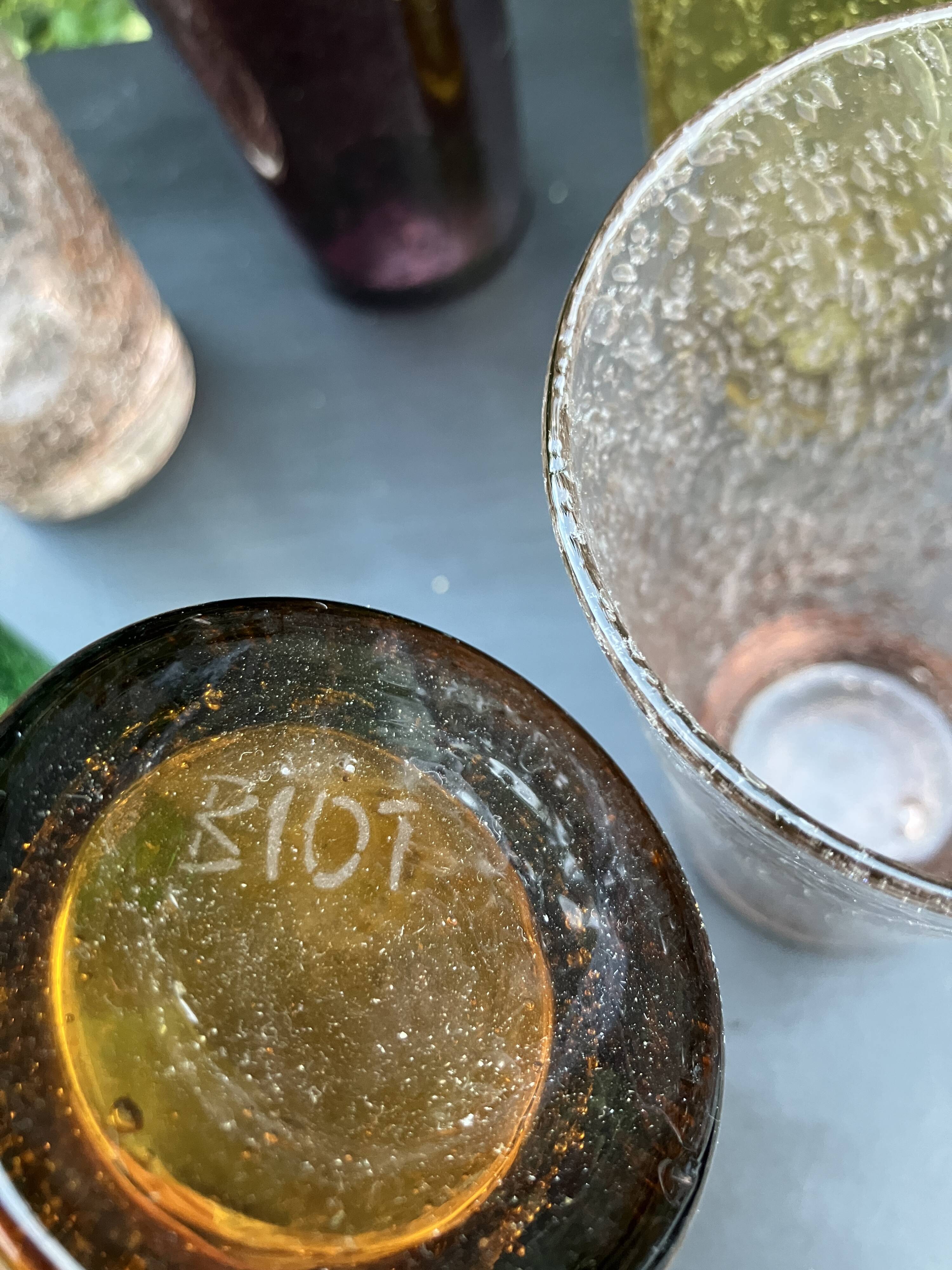 6 vintage 1960s Biot orangeade glasses