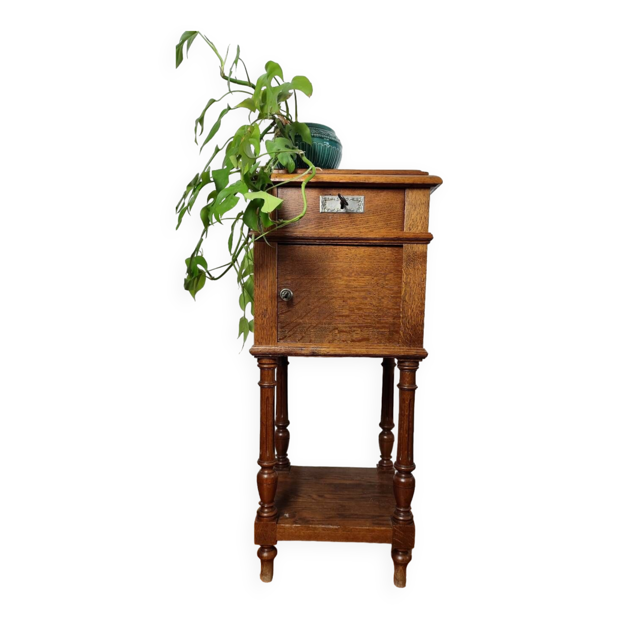 Side table, old antique bedside table