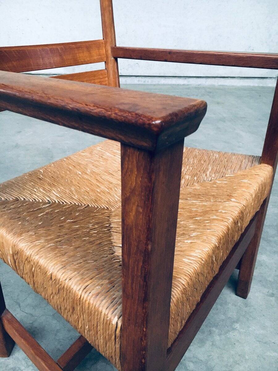 Large Italian Alps Rustic Carved Armchair, 1930s