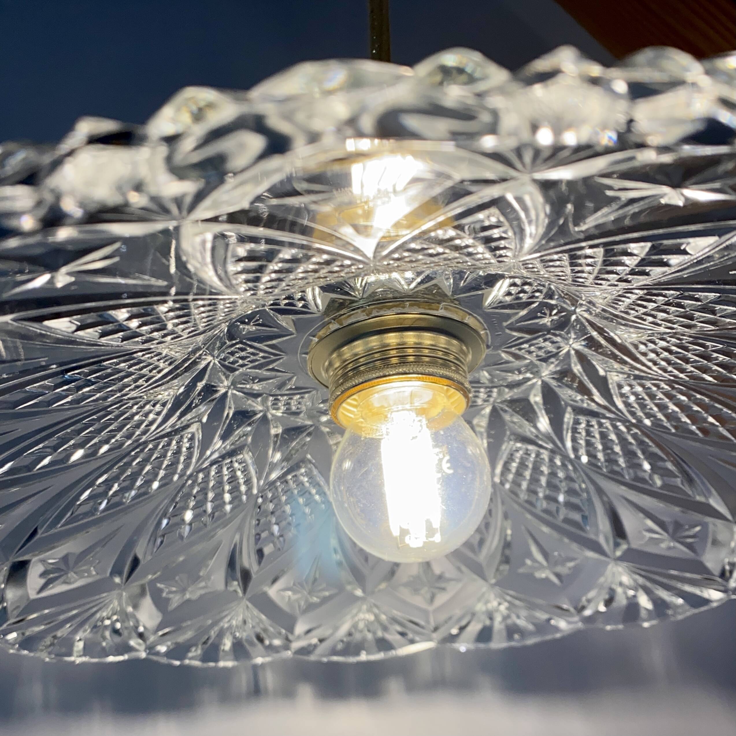 Vintage glass lampshade pendant light - tableware collection -