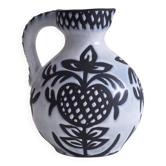 60s ceramic black & white jug