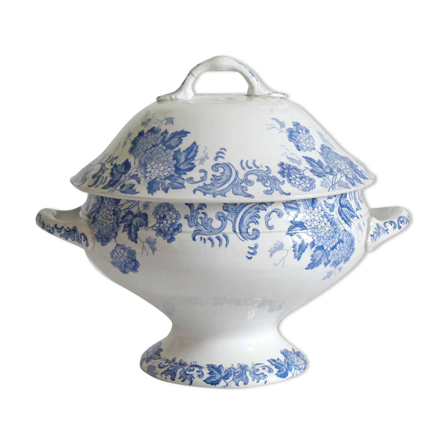 Ironstone tureen, "Snowball" pattern, Saint Amand et Hamage