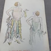 Lithograph Who wants my pretty handkerchiefs? SEM, circa 1924 Georges Goursat dit Sem, collector