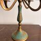 Antique Pair of Candle Holders Chandelier 5 Arms Gilded Brass Enamelled Blue