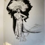 Original gouache of the poster "Paris, My Loves" by Joséphine Baker, 1959 • ART