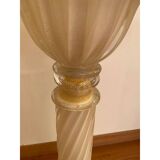 1990s Italian Venetian White and Gold Murano Glass Style Coffee Table