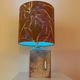 Übelacker table lamp - Battery lamp on a vase fireplace with botanical shade | 42 cm