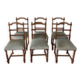 Six chaises en bois tourné 