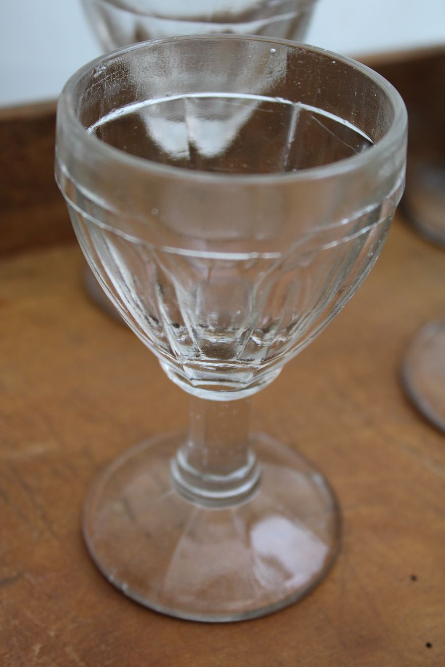 Set of 6 old shot glasses