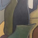 Oil painting on canvas "Still Life with Plate" Franco Prayer (1924) 60x50 cm