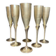 Vintage 6 silver-plated champagne flutes, 20th century