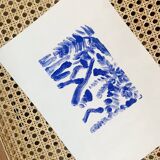Monoprint in Blue