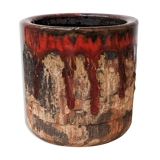 Brown and red ceramic pot